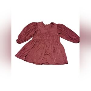 Mustard Seed Oversized Bell Sleeved Boho Blouse Ladies Medium Mauve